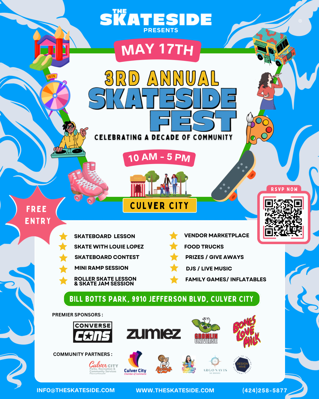 3rd Annual SKATESIDE FEST: The Big 10 Celebrating a Decade of Community